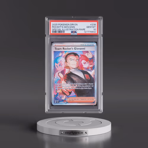2025 Pokémon Dri EN-Destined Rivals #238 Team Rocket's Giovanni - Special Illustration Rare (PSA 10