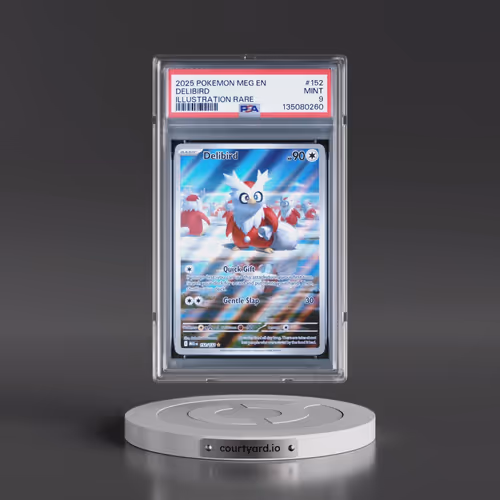 2025 Pokémon Meg EN-Mega Evolution #152 Delibird - Illustration Rare (PSA 9 MINT)