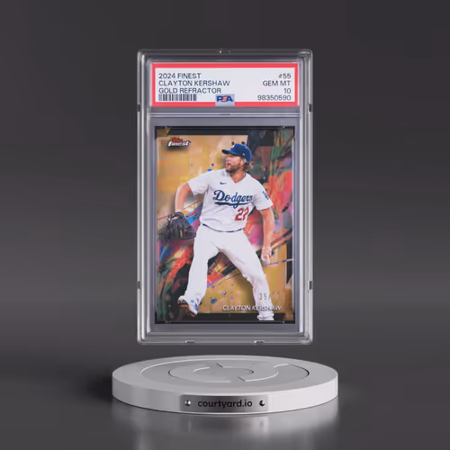 2024 Topps Finest #55 Clayton Kershaw - Gold Refractor (PSA 10 GEM MINT)