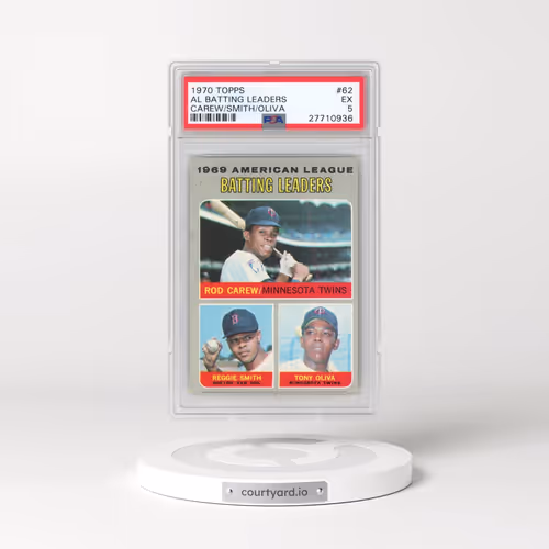 1970 Topps #62 AL Batting Leaders - Carew/Smith/Oliva (PSA 5 EX)