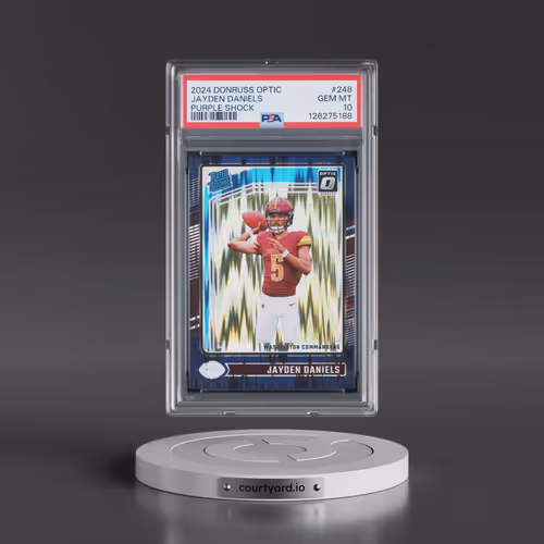 2024 Panini Donruss Optic #248 Jayden Daniels - Purple Shock (PSA 10 GEM MINT)