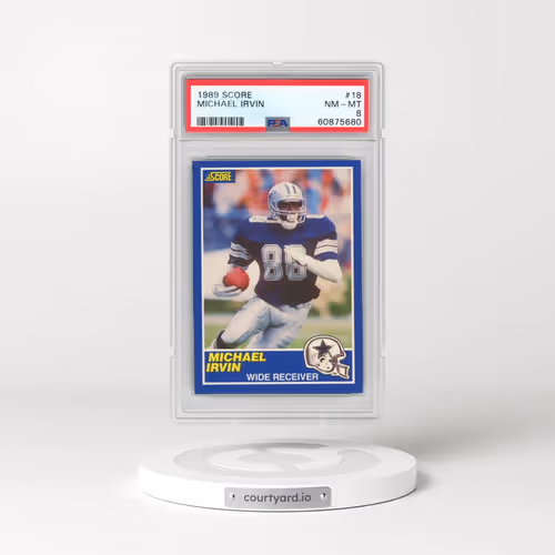 1989 Score #18 Michael Irvin (PSA 8 NM-MT)