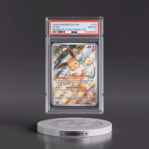 2025 Pokémon Svp EN-SV Black Star Promo #173 Eevee - Prismatic Evolutions Elite Trainer Box (PSA 8 N