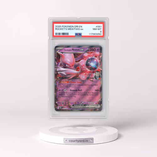 2025 Pokémon Dri EN-Destined Rivals #081 Team Rocket's Mewtwo EX - Holo (PSA 8 NM-MT)