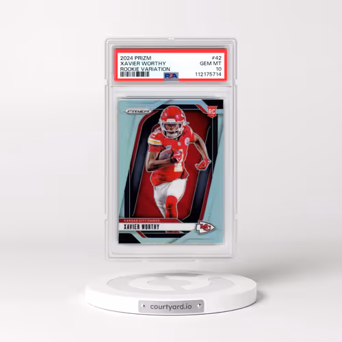 2024 Panini Prizm Rookie Variation #42 Xavier Worthy (PSA 10 GEM MINT)