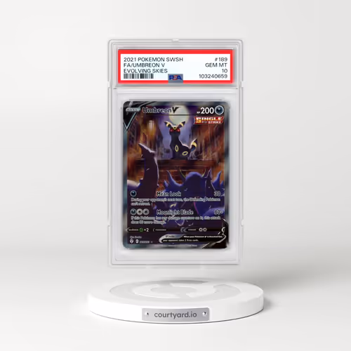 2021 Pokémon Sword & Shield Evolving Skies #189 Umbreon V - Holo Full Art (PSA 10 GEM MINT)