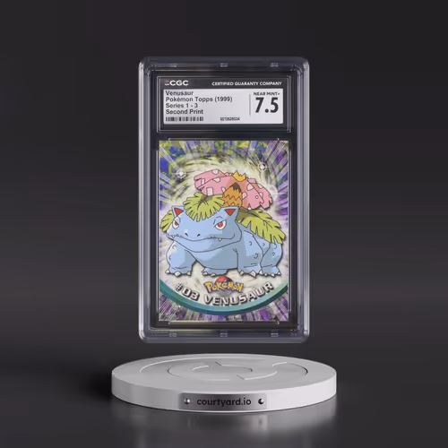 1999 Series 1 (Oval Nintendo Seal) #3 Venusaur - Second Print (Black Topps Logo) (CGC 7.5 NM+)