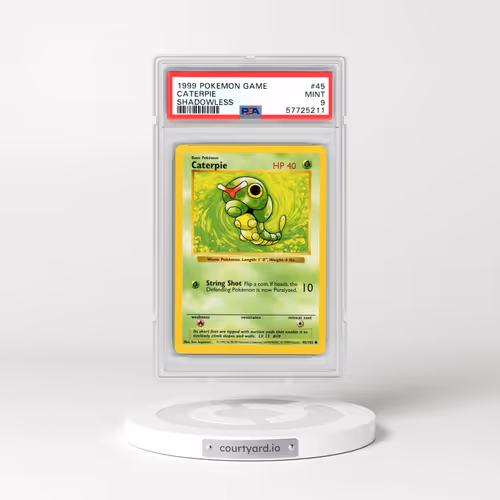 1999 Pokémon Game #45 Caterpie - Shadowless (PSA 9 MINT)