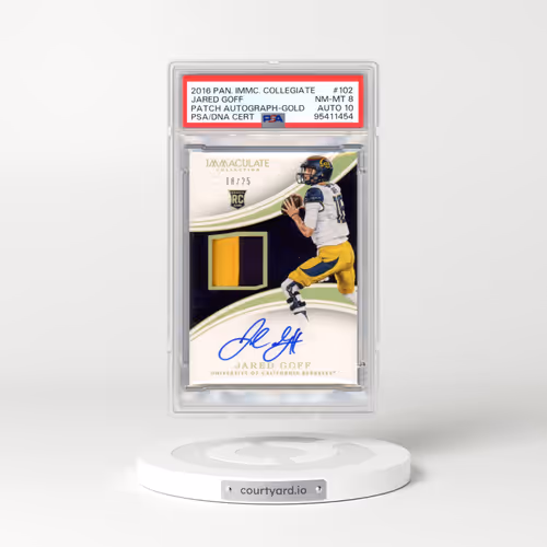2016 Panini Immaculate Collegiate #102 Jared Goff - Patch Autograph-Gold (PSA 8 NM-MT)