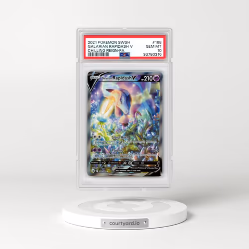2021 Pokémon Sword & Shield Chilling Reign #168 Galarian Rapidash V - Holo Full Art (PSA 10 GEM MINT)
