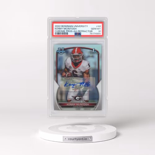 2022 Bowman University Chrome Prospects #44 Kenny McIntosh - Autograph-Refractor (PSA 10 GEM MINT)