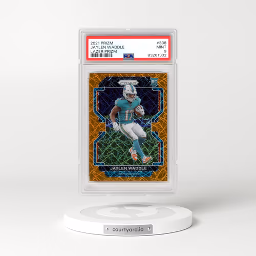 2021 Panini Prizm #338 Jaylen Waddle - Lazer Prizm (PSA 9 MINT)