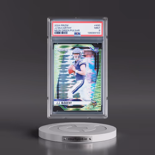 2024 Panini Prizm #400 JJ McCarthy - Neon Green Pulsar (PSA 9 MINT)