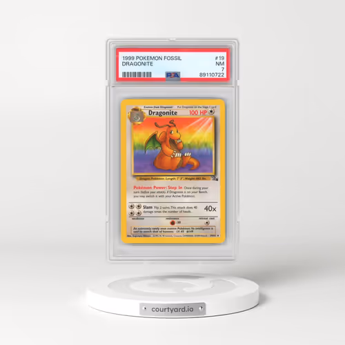 1999 Pokémon Fossil #19 Dragonite (PSA 7 NM)