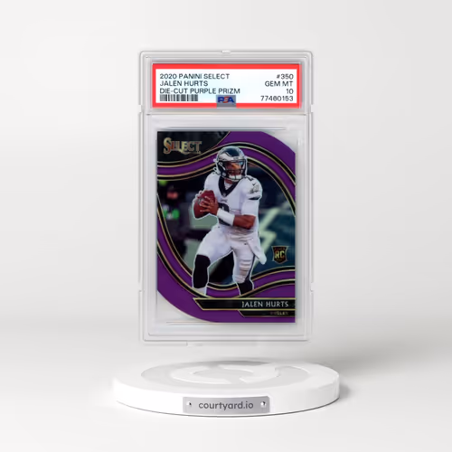 2020 Panini Select #350 Jalen Hurts - Die-Cut Purple Prizm (PSA 10 GEM MINT)
