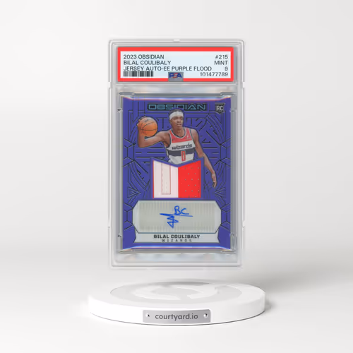 2023 Panini Obsidian #215 Bilal Coulibaly - Jersey Autograph-Electric Etch Purple Flood (PSA 9 MINT)