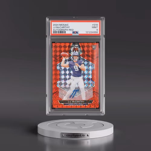 2024 Panini Mosaic #310 JJ McCarthy - Autograph-Red (PSA 9 MINT)