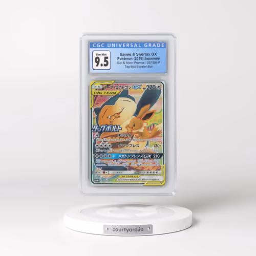 2016 Sun & Moon Promos #297/SM-P Eevee & Snorlax GX - Tag Bolt Booster Box Purchase (Holo) (CGC