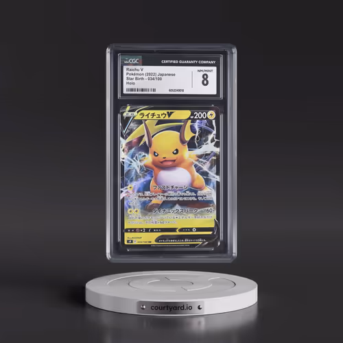 2022 Star Birth #034/100 Raichu V - Holo (CGC 8 NM-MT)