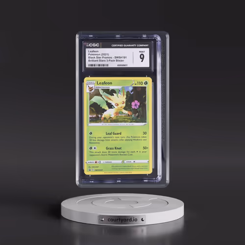 2022 Pokémon Swsh Black Star Promo #191 Leafeon - Holo Brilliant Stars Three Pack Blisters (CGC 9 MI