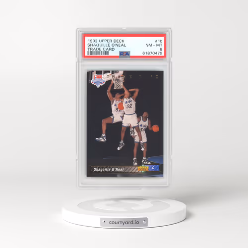 1992 Upper Deck #1b Shaquille O'Neal - Trade Card (PSA 8 NM-MT)