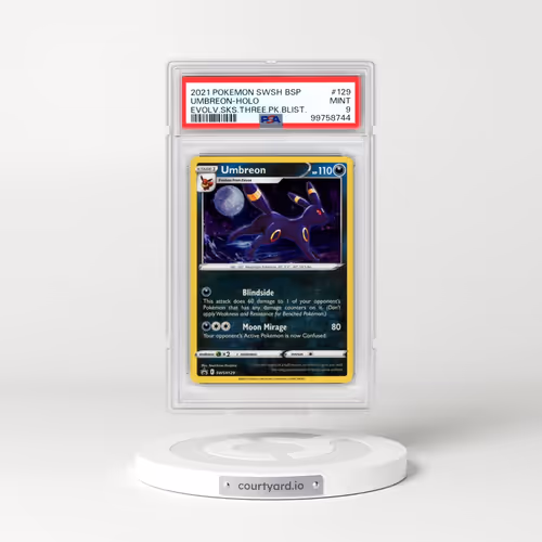 2021 Pokémon Swsh Black Star Promo #129 Umbreon - Holo Evolving Skies Three Pack Blisters (PSA 9 MINT)