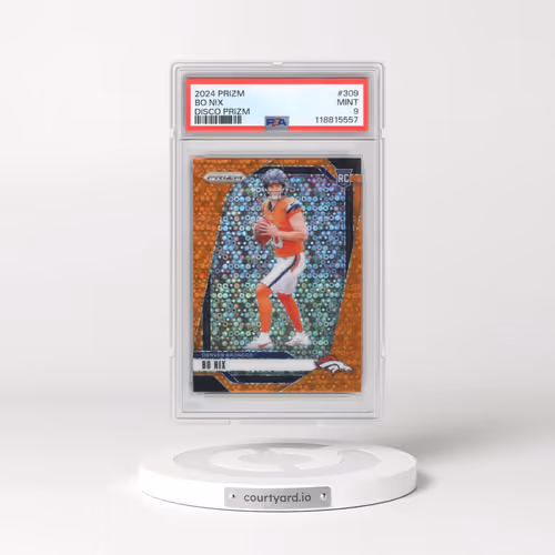 2024 Panini Prizm #309 Bo Nix - Disco Prizm (PSA 9 MINT)