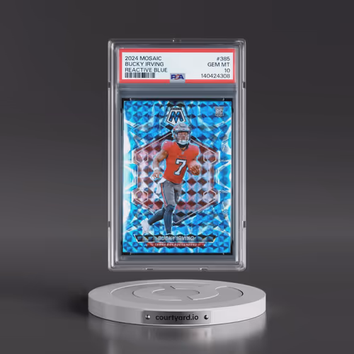2024 Panini Mosaic #385 Bucky Irving - Reactive Blue (PSA 10 GEM MINT)