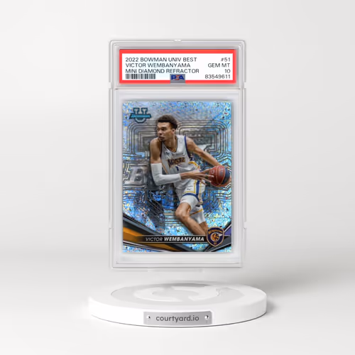 2022 Bowman University Best #51 Victor Wembanyama - Mini Diamond Refractor (PSA 10 GEM MINT)