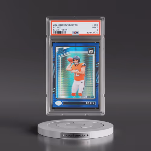 2024 Panini Donruss Optic #209 Bo Nix - Blue Hyper (PSA 9 MINT)