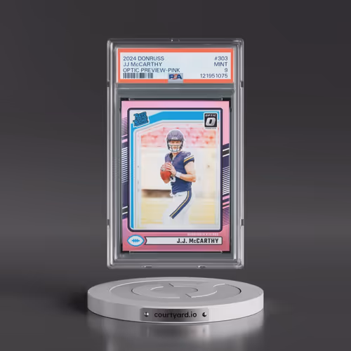 2024 Panini Donruss #303 JJ McCarthy - Optic Preview-Pink (PSA 9 MINT)
