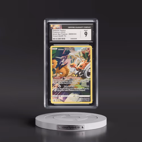 2017 Black Star Promos - Sword & Shield #SWSH283 Galarian Zapdos - Crown Zenith Tin (Holo) (CGC 9 MI