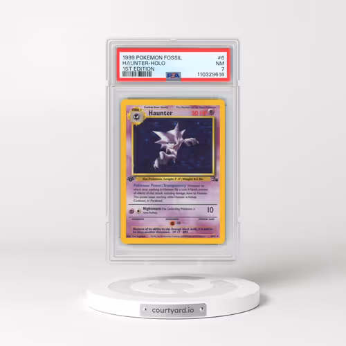 1999 Pokémon Fossil #6 Haunter - 1st Edition Holo (PSA 7 NM)