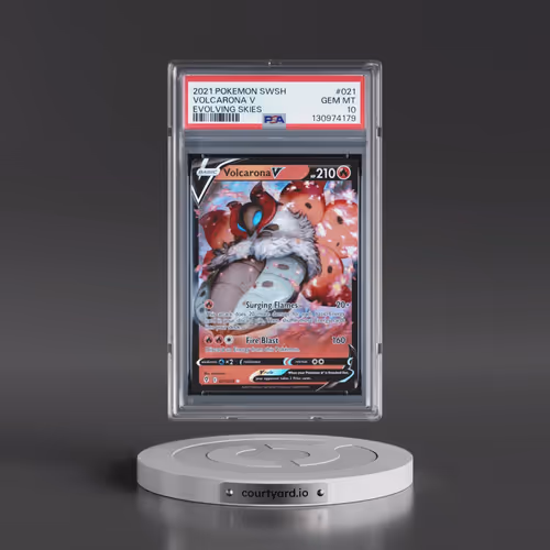 2021 Pokémon Sword & Shield Evolving Skies #021 Volcarona V - Holo (PSA 10 GEM MINT)