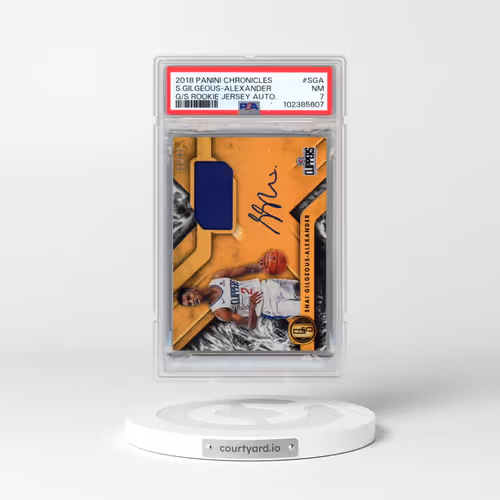 2018 Panini Chronicles Gold Standard Rookie Jersey Autograph #SGA Shai Gilgeous-Alexander (PSA 7 NM)