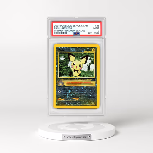 2001 Pokémon Promo Black Star #35 Pichu - Reverse Foil Pokemon League (PSA 9 MINT)