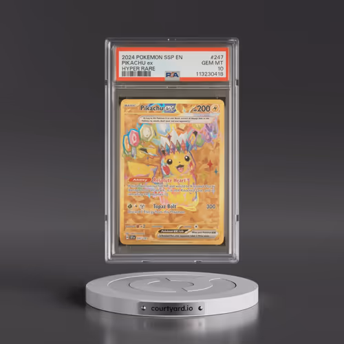2024 Pokémon Ssp EN-Surging Sparks #247 Pikachu EX - Holo Hyper Rare (PSA 10 GEM MINT)