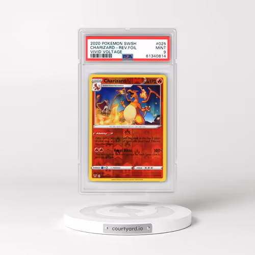2020 Pokémon Sword & Shield Vivid Voltage #025 Charizard - Reverse Foil (PSA 9 MINT)