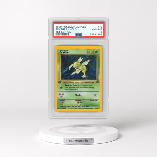 1999 Pokémon Jungle #10 Scyther - 1st Edition Holo (PSA 8 NM-MT)