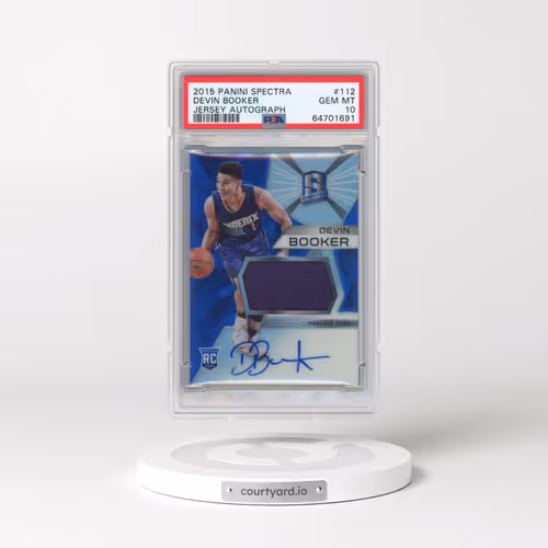 2015 Panini Spectra #112 Devin Booker - Jersey Autograph (PSA 10 GEM MINT)