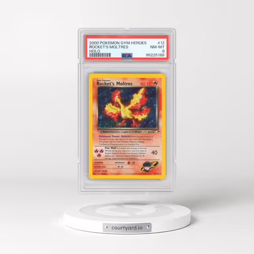 2000 Pokémon Gym Heroes #12 Rocket's Moltres - Holo (PSA 8 NM-MT)