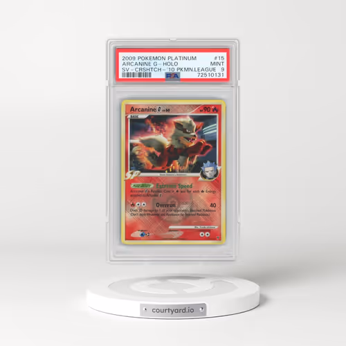 2009 Pokémon Platinum Supreme Victors #15 Arcanine G - Holo Crosshatch-2009 Pokemon League (PSA 9 MINT)