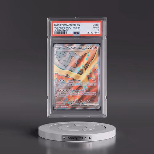 2025 Pokémon Dri EN-Destined Rivals #208 Team Rocket's Moltres EX - Holo Ultra Rare (PSA 9 MINT)