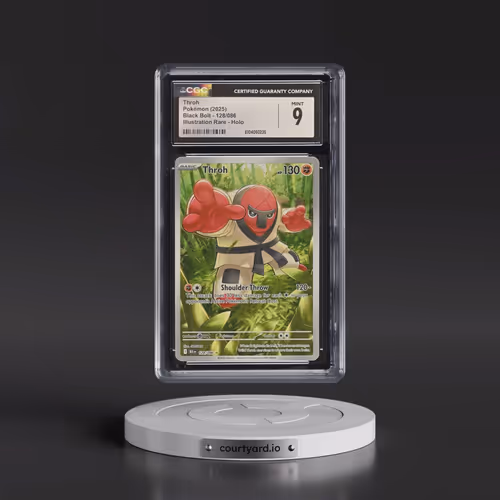 2025 Pokémon Blk EN-Black Bolt #128 Throh - Illustration Rare (CGC 9 MINT)