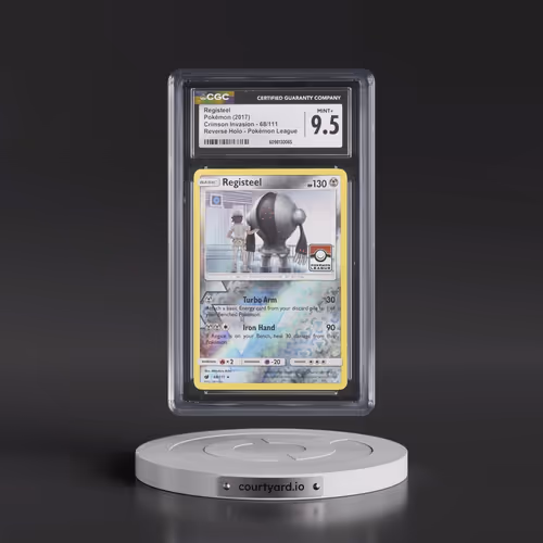 2017 Crimson Invasion #68/111 Registeel - Reverse Holo Pokémon League (CGC 9.5 MINT+)