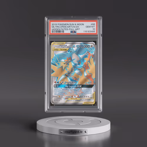 2019 Pokémon Sun & Moon Hidden Fates #66 Moltres & Zapdos & Articuno GX - Holo Full Art (PSA 10 GEM