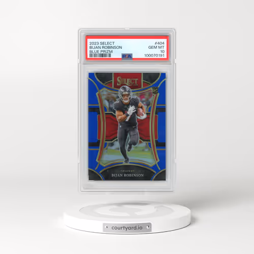 2023 Panini Select #404 Bijan Robinson - Blue Prizm (PSA 10 GEM MINT)