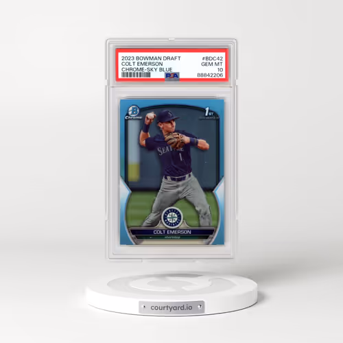 2023 Bowman Draft #BDC42 Colt Emerson - Chrome-Sky Blue Refractor (PSA 10 GEM MINT)