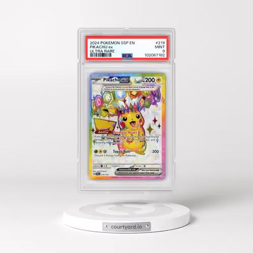 2024 Pokémon Ssp EN-Surging Sparks #219 Pikachu EX - Holo Ultra Rare (PSA 9 MINT)