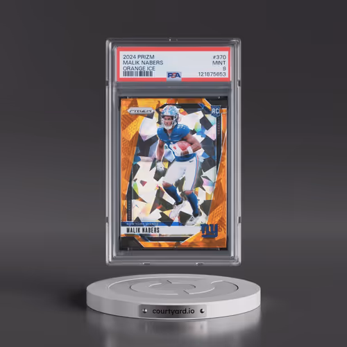 2024 Panini Prizm #370 Malik Nabers - Orange Ice (PSA 9 MINT)
